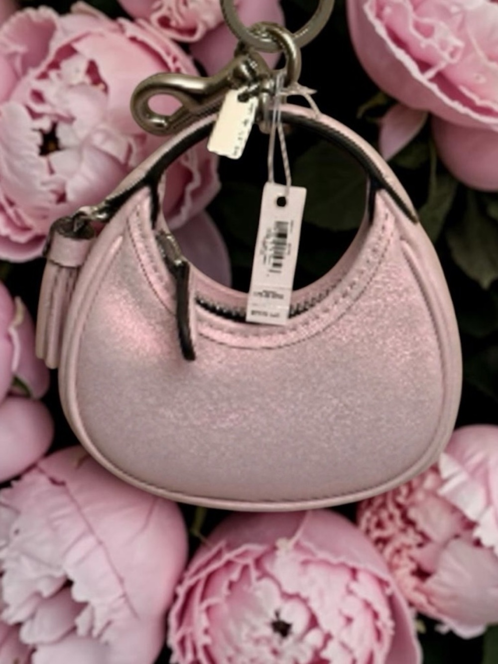 Coach mini Carmen bag charm NWT keychain in pearlized pink - Picture 5 of 14